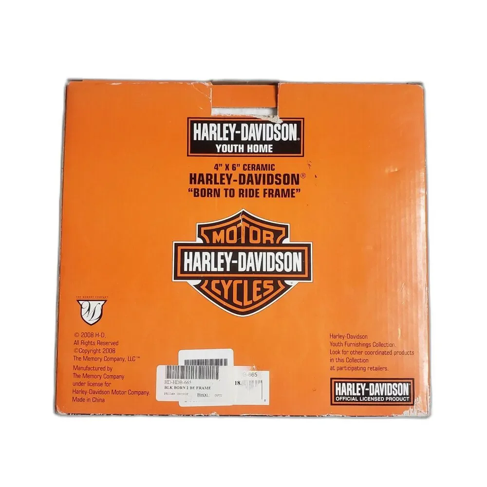Harley-Davidson Born to Ride Frame Ceramic 4x6 Youth Home Photo New in Box Gift